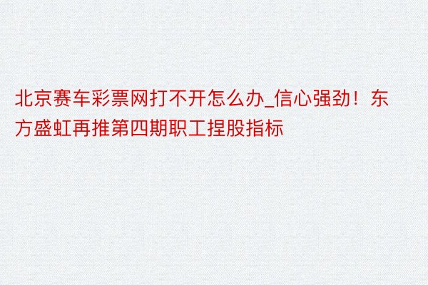 北京赛车彩票网打不开怎么办_信心强劲！东方盛虹再推第四期职工